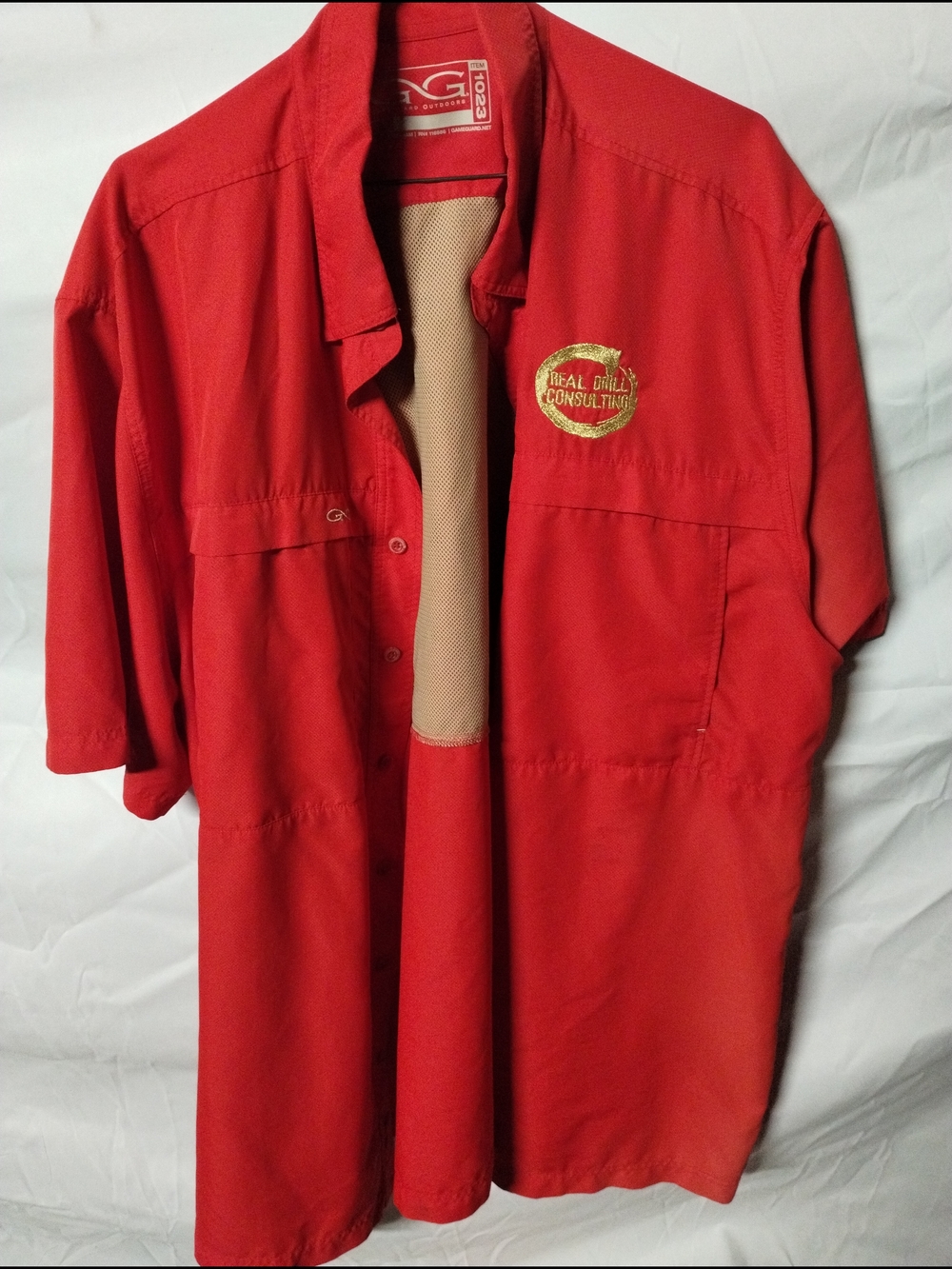Red Short-Sleeve Work Jacket